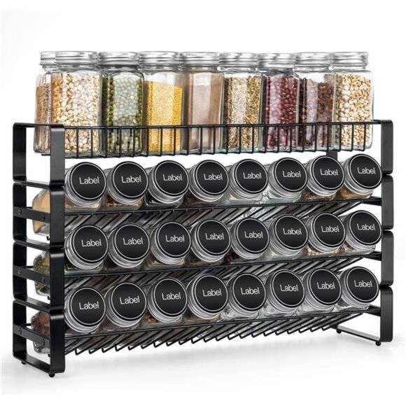 Other - 4 Tier Stackable Seasoning Rack Organizer, Detachable Countertop Spice Jar Rack